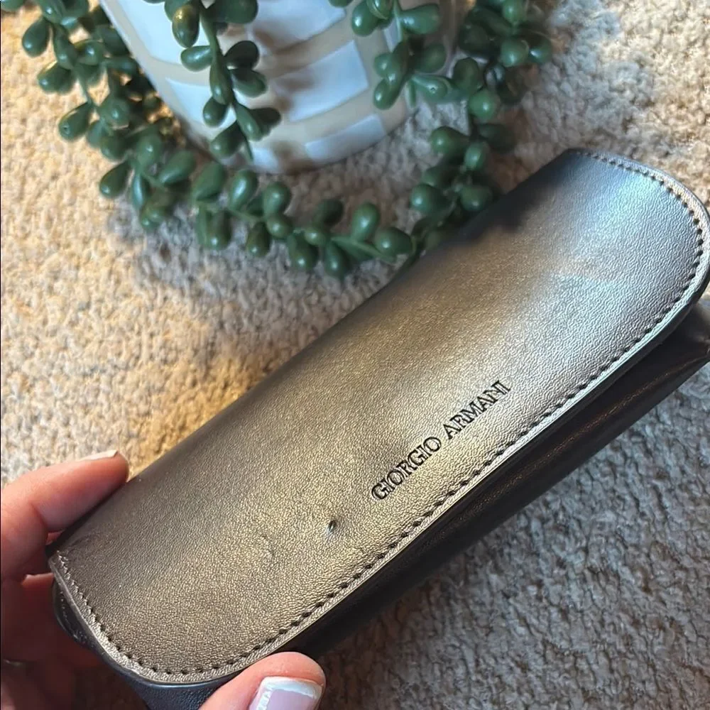 Giorgio Armani Brown/Black Leather Sunglass or eye glass Case
